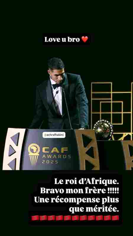好基友！姆巴佩社媒祝賀阿什拉夫當選非洲足球先生：非洲之王！